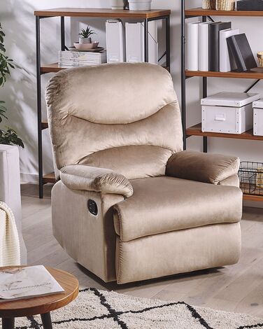 Velvet Recliner Chair Taupe ESLOV