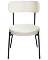 Lot de 2 chaises de salle à manger en tissu bouclé blanc ALLISON_929038