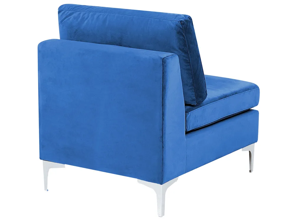 Modular Corner Sofa 5 Seater EVJA Velvet Navy Blue Left Hand_859900