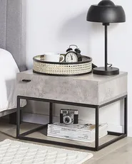 1 Drawer Bedside Table CAIRO Light Grey_790414
