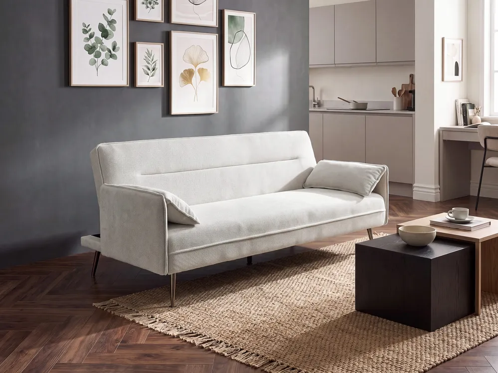 Sofa rozkładana dla 3 osób VAYLA Złamana biel