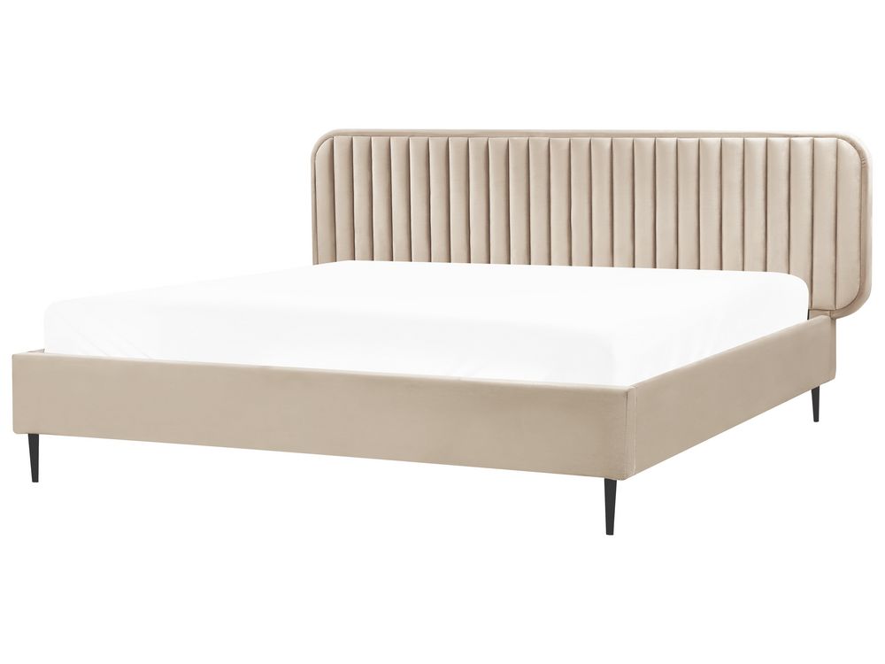 Cama Veludo BRIN 180 x 200 cm Taupe