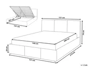 Bett mit Stauraum BOUSSE Stoff Cremeweiß 140 x 200 cm_1074747