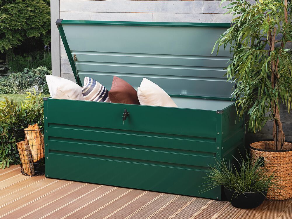 Úložný box CEBROSA 132 cm 62 cm Kov Tmavozelená