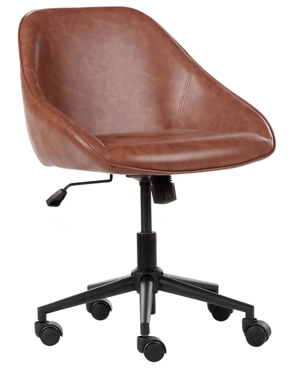 Desk Chair BARDSDALE Faux Leather Brown