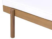 Sun Lounger with Cushion MARCETELLI Reclining Acacia Wood White_1034555