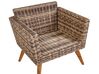 Lounge Set Rattan dunkelbraun 5-Sitzer Auflagen olivgrün VITTORIA XL_928571