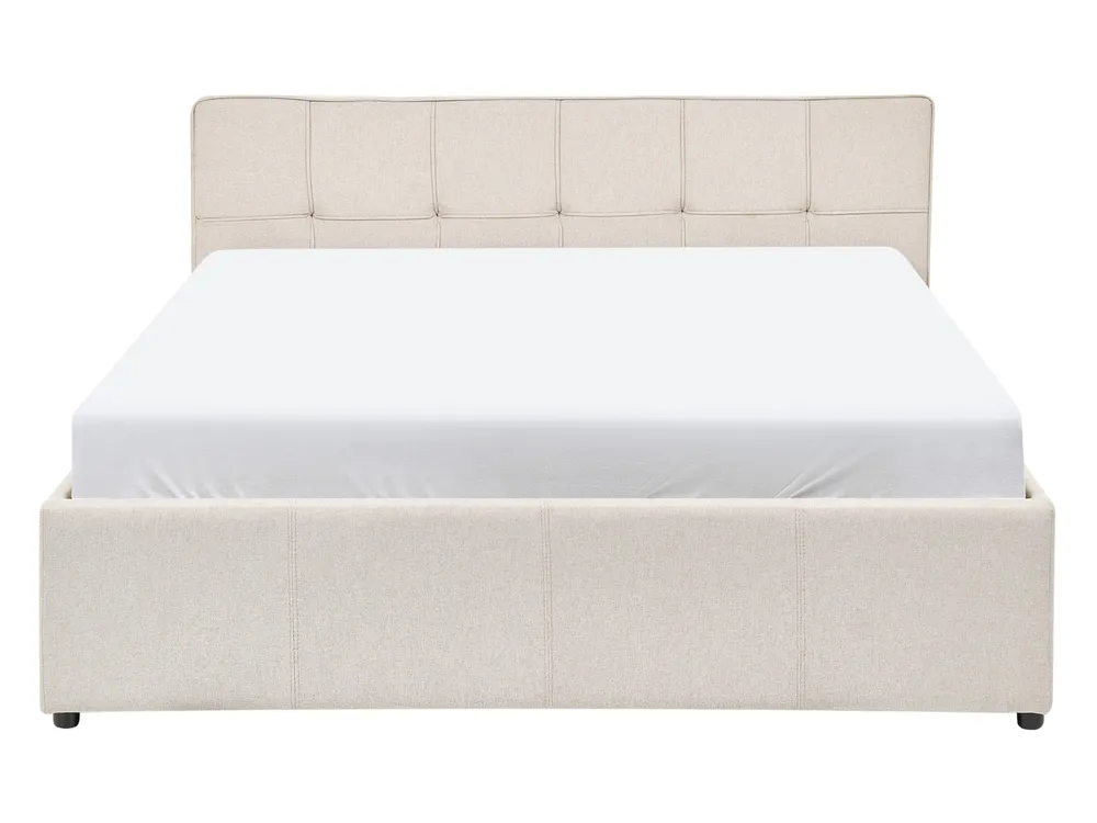 Cama con almacenaje LAURESSES Tela Beige claro 140 x 200 cm_1153487