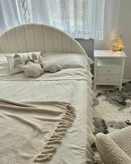 Ottoman Bed CHADENET Boucle Off-White 160 x 200 cm (EU King Size)_982624