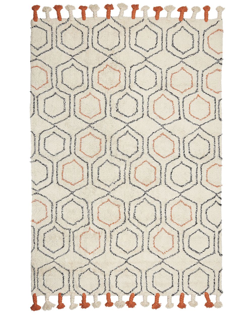 Vloerkleed HAJIPUR Beige 160 x 230 cm Katoen