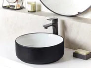 Countertop Basin CALIG ⌀ 360 mm Ceramic Black/ White_922398