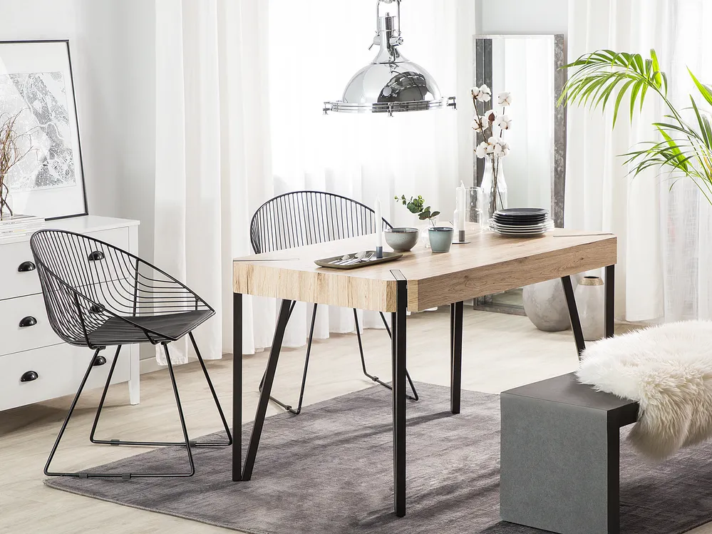 Dining Table CAMBELL Light Brown 130 cm 80 cm_751605