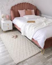 Bett mit Lattenrost Samtstoff AMBILLOU 140 x 200 cm Rosa_974845