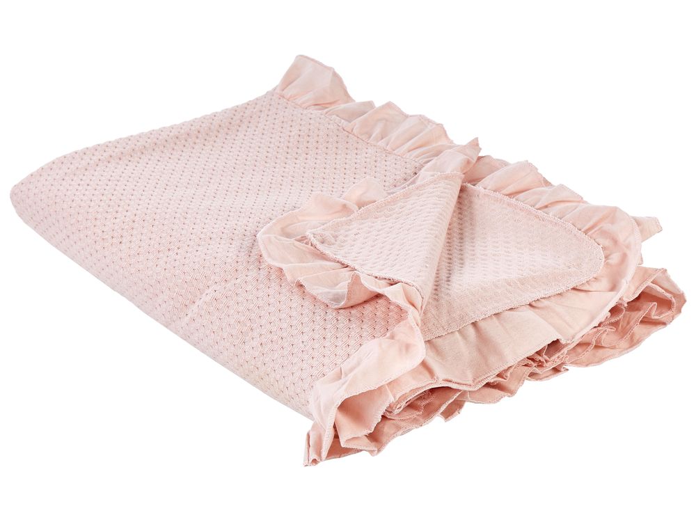 Sprei HATTON Katoen 220 x 240 cm Pastelroze