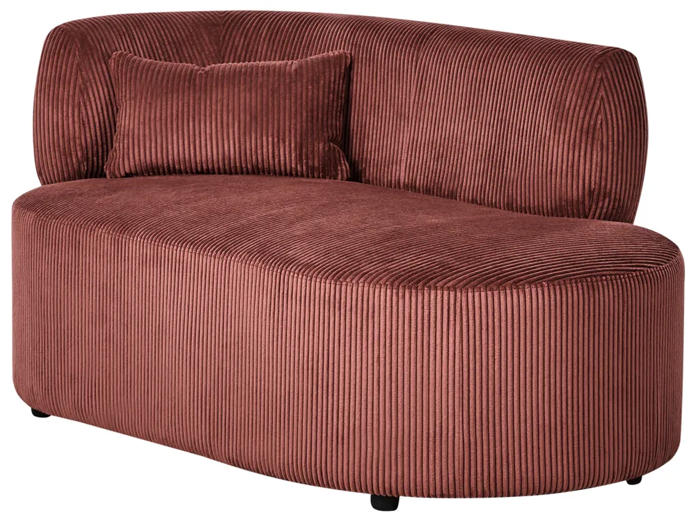 Left-Hand Chaise Longue VANVEY Corduroy Red_1004203