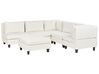 5 Seater Left Hand Modular Fabric Corner Sofa with Ottoman White UNSTAD_925164