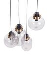 4 Light Glass Pendant Lamp Light Grey ZAYANDE_934769