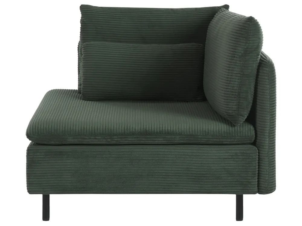 Modular Corner Sofa 3 Seater EGERIS Corduroy Dark Green Right Hand_1067185