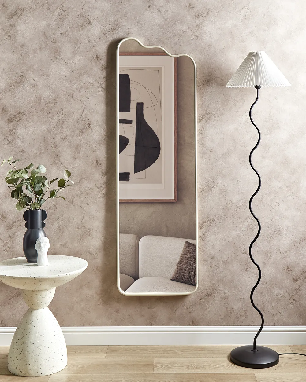Wall Mirror ABZAC 45 cm 145 cm Metal Off-White