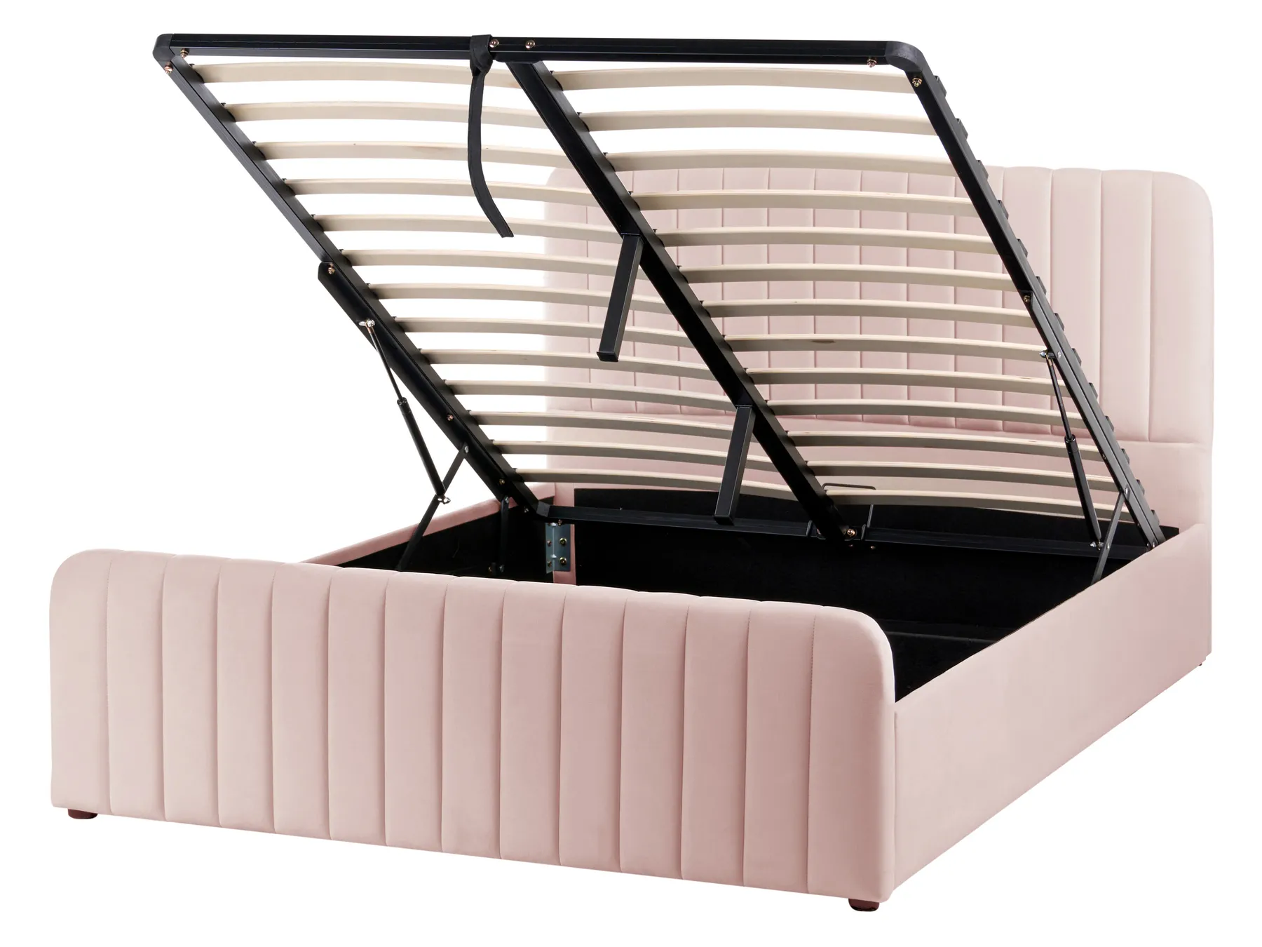 Ottoman Bed LUNAN Pastel Pink 140 x 200 cm (EU Double)_1051452