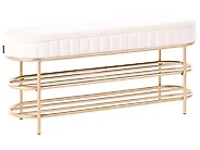 2 Tier Shoe Bench VERGENNES Velvet Beige_1186271