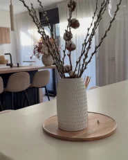 Wazon dekoracyjny LINZI 25 cm Kamionka Biały_1026112