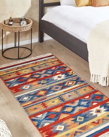 Wool Kilim Area Rug 80 x 150 cm Multicolour NORAKERT