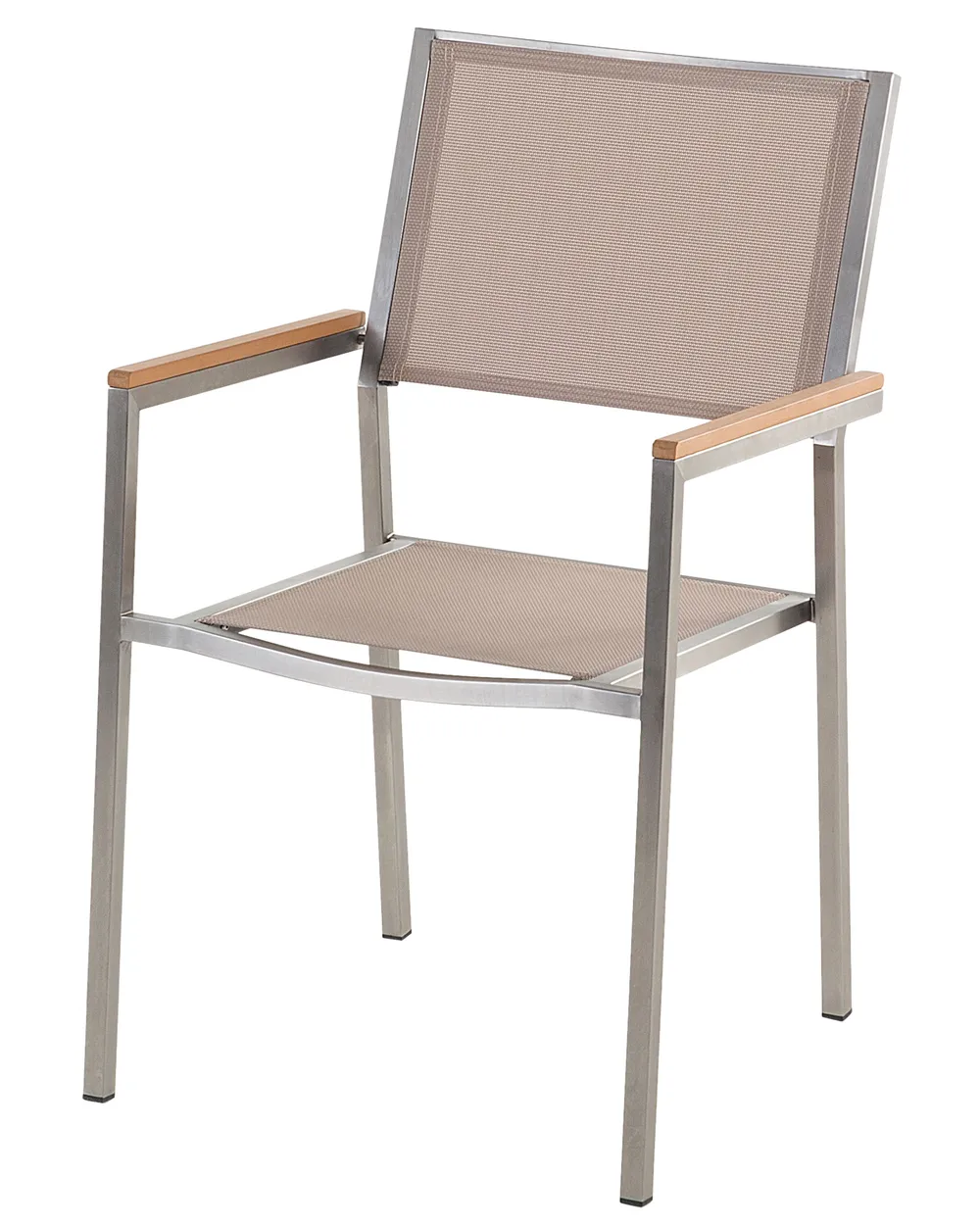 Set di 6 sedie da giardino GROSSETO Acciaio inox Beige_868113