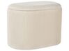 Pouf avec rangement en velours beige clair RICHLAND_928626