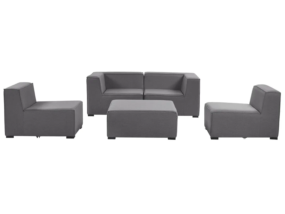 Garden Sofa with Ottoman 4 Seater AREZZO Modular Grey_848134