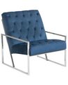 Fauteuil en velours bleu foncé HARSTAD_747311