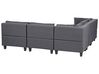 5 Seater Right Hand Modular Fabric Corner Sofa Dark Grey UNSTAD_924641