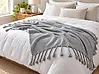 Blanket NAZILLI Cotton 125 x 150 cm Light Grey