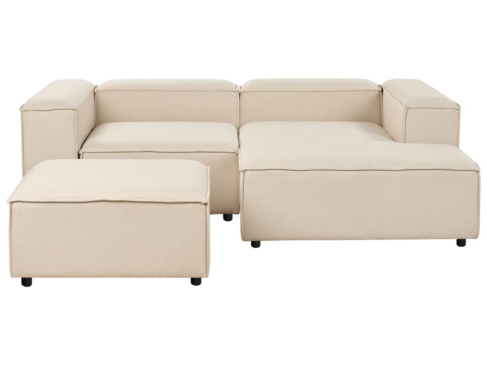 Divano angolare modulare 2 posti ARDAL con ottomana Tessuto Beige Lato Sinistro