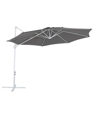 Riippuva aurinkovarjo tummanharmaa/valkoinen ⌀ 295 cm SAVONA II