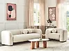 Living Room Set 4 Seater LEIREN Velvet Off-White