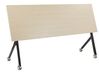 Schreibtisch heller Holzfarbton / schwarz 180 x 60 cm klappbar mit Rollen BENDI_922477