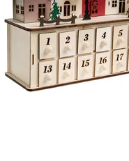 Decorazione natalizia LED VISTERFLO 24 cm Calendario dell'Avvento Marrone chiaro_1017226