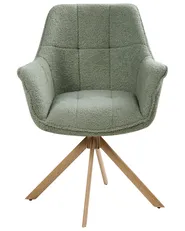 Dining Chair Swivel HAYDEN Boucle Light Green_1037145