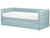 Sametová rozkládací postel 90 x 200 cm mátová zelená CHAVONNE_870796