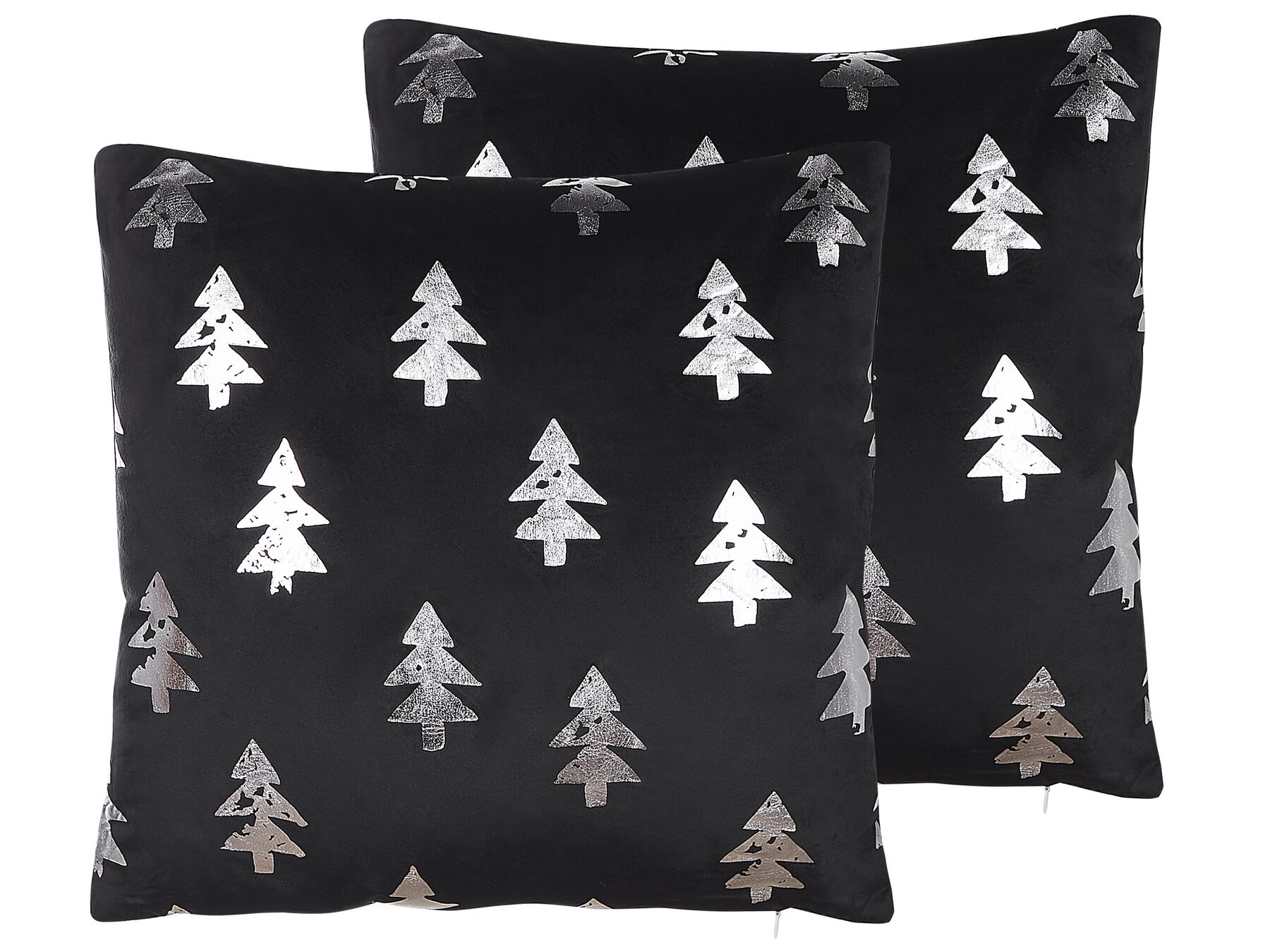 Sada 2 dekorativních polštářů s vánočním motivem 45 x 45 cm černé CUPID_814123