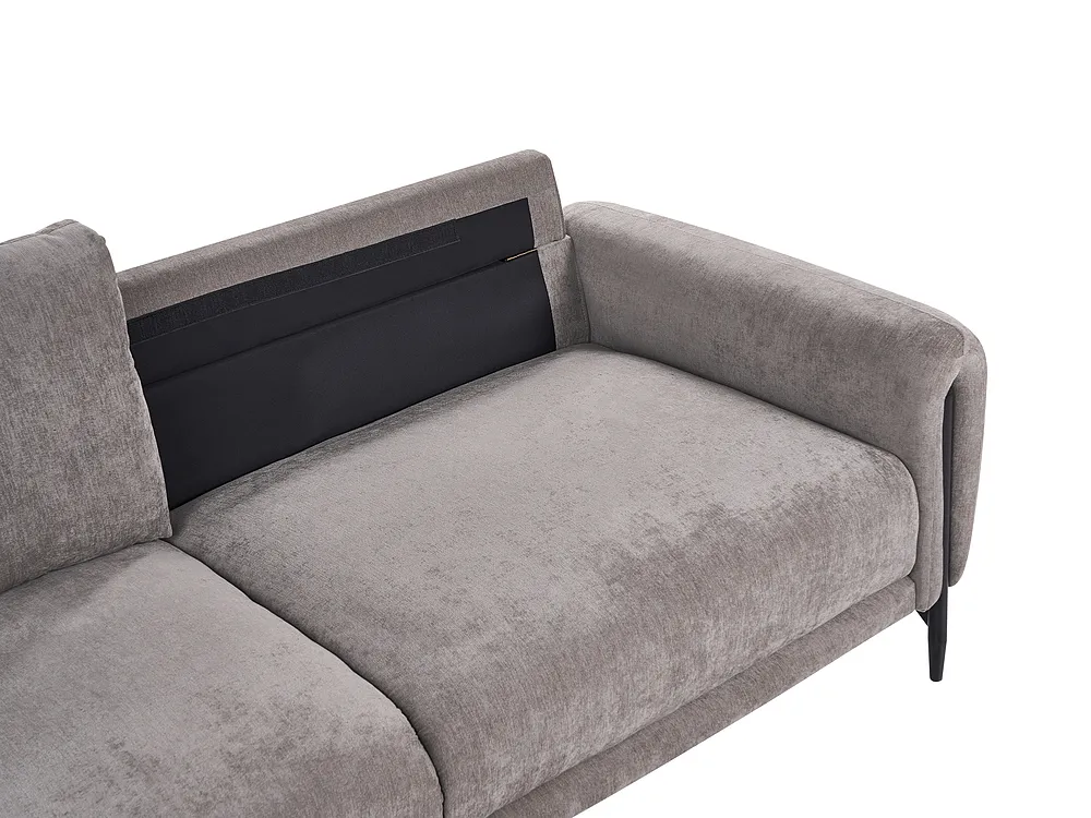Sofa 3-Sitzer SKARO Chenillegewebe Taupe_1156593