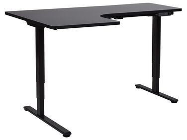 Electric Adjustable Left Corner Desk 160 x 59 cm Black DESTINES 