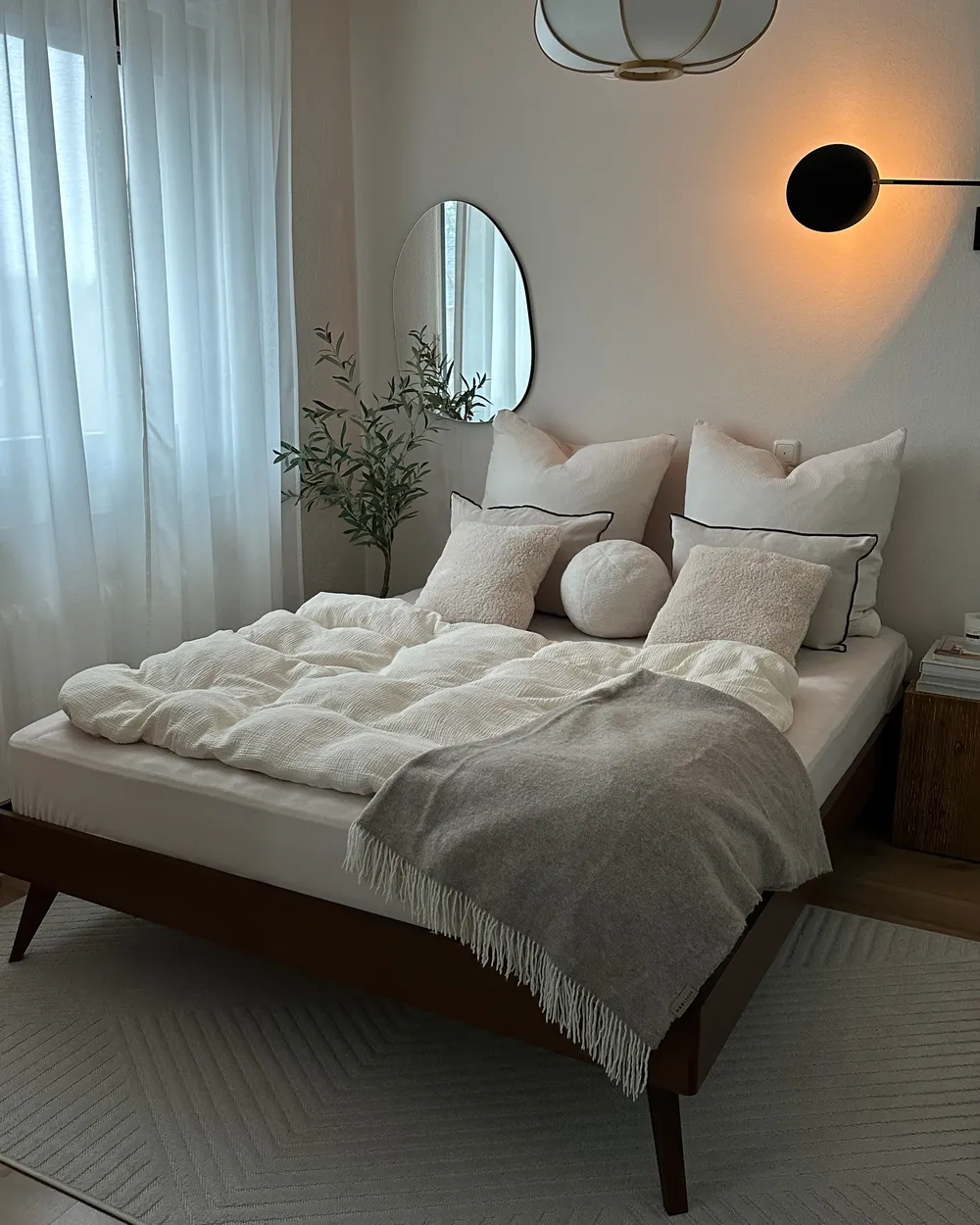 Bett ohne Kopfteil BERRIC 160 x 200 cm Dunkle Esche_967302