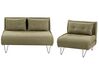 Sofa Set olivgrün / schwarz 3-Sitzer VESTFOLD_930243