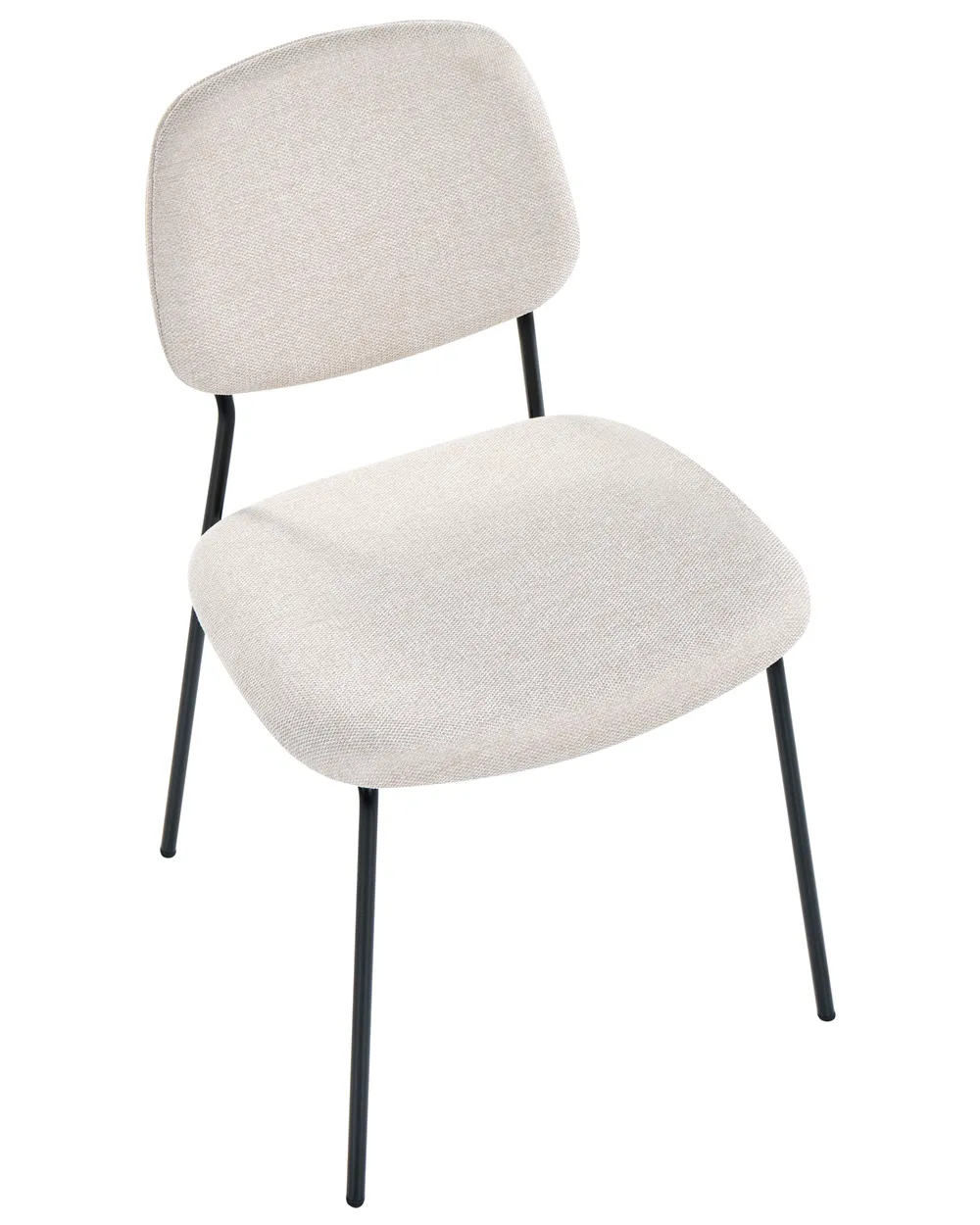 Set of 4 Dining Chairs RILEY Fabric Light Beige_1042182