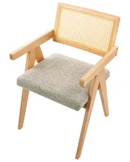 Set of 2 Dining Chairs AVA Wood Light Brown/ Taupe_1024322