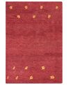 Gabbeh Teppich Wolle rot 160 x 230 cm abstraktes Muster Hochflor YARALI_856217