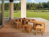 Zestaw ogrodowy 6-osobowy akacjowy stół i stołki jasne drewno BELLANO_921987