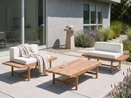 Conjunto de jardín con mesa 2 plazas GIAVENO Madera de acacia Blanco crema_958720